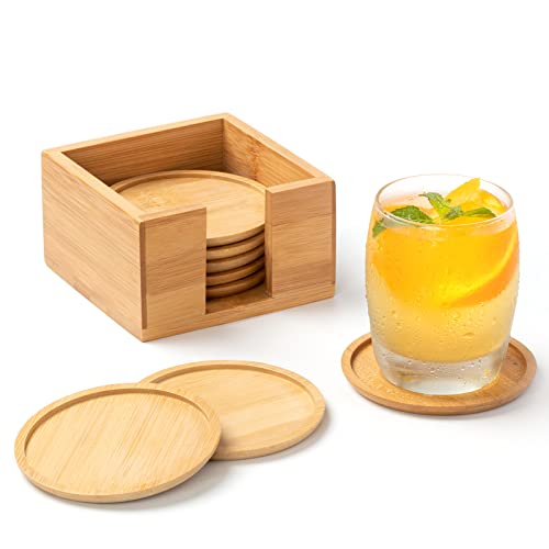 Rainsworth Untersetzer Holz Rund für Gläser - 8er Glas Untersetzer Set...