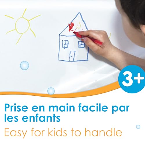 Aladine 3042032-10 Malstifte für die Badewanne, abwaschbare Bademalstifte für Kinder