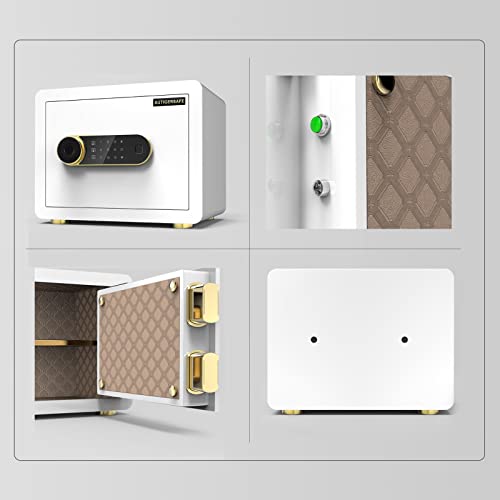 Autigersafe 0.77 Cubic Feet Security Home Safe Box,Electronic Digital Steel Safe Box With Led Keypad,Alarm System Alloy Steel Safe For Office Hotels Business (White) #TOP3
