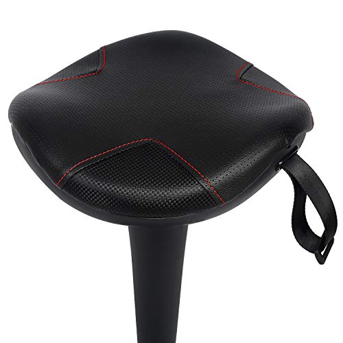 Image of Puluomis Balance Perch Stool Saddle Design Wobble Stool Adjustable Height 22-27 Inch for Active Sitting Office Standing Desk Swivel Stool Black