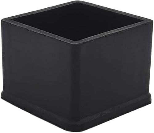 Flyshop Tapas cuadradas de goma antideslizantes para patas de silla, protectores de suelo para muebles, 1-38 pulgadas x 1-38 pulgadas, color negro,