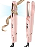 MiroPure 360° Airflow Styler Curling Iron, Titanium Flat Iron Hair Straightener and Curler 2 in 1, Professional Curing Wand with Ionic Aroma Cool Air, 13 Adjustable Temps, Dual Voltage for Long Hair