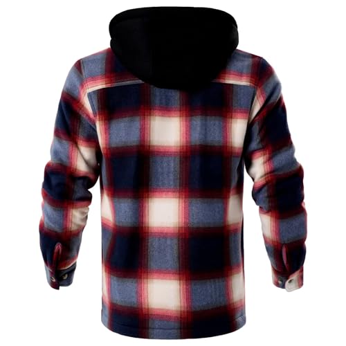 Image of LeeHanTon Mens Flannel Jacket Heavyweight Sherpa Fleece Jackets Outdoor Hiking Casual Soft Warm Coat with Pockets