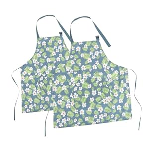 PRETYZOOM 2 Stück Schürze Blumenmuster Grün