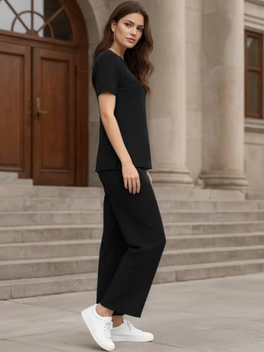 Image of TYSORT Women Casual Summer co ords Set Track Suit Oversized Top Baggy Pant,Top and Pajama Set