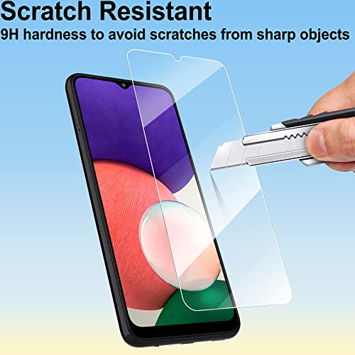 4youquality Screen Protector for Samsung Galaxy A22 5G/A22S 5G, Tempered Glass Film, 2-Pack, [LifetimeSupport][Impact-Resistant][Anti-Scratch]