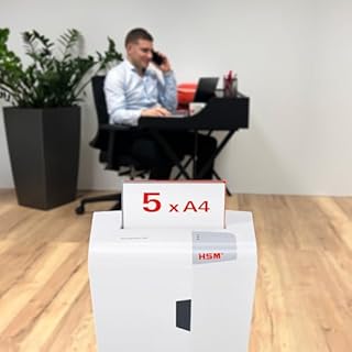 HSM shredstar X5 1043121 Distruggidocumenti da 4,5x30 mm, Bianco argento, taglio a frammenti