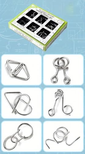 Image of Magicwand Stainless Steel Metallic Intellectual Puzzles for All Age Groups【Pack of 1】【6Pcs Puzzles 】