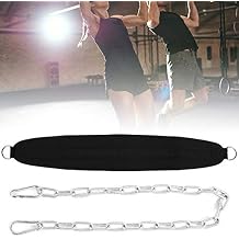 Odybuilding Belt with Chain, Build Up Triceps Eight Lifting Belt with Pull Chain, For Barbells Kettlebells Black