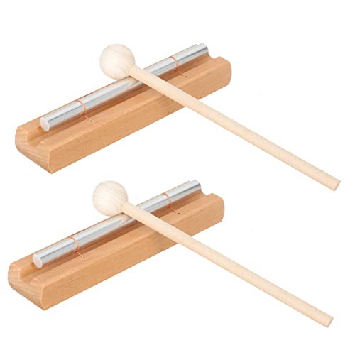 NULYLU Hand Bell Chime for Meditation 2 Set Classroom Hand Chimes Zen Bells for Boys and Girls Instrument Wood and Metal