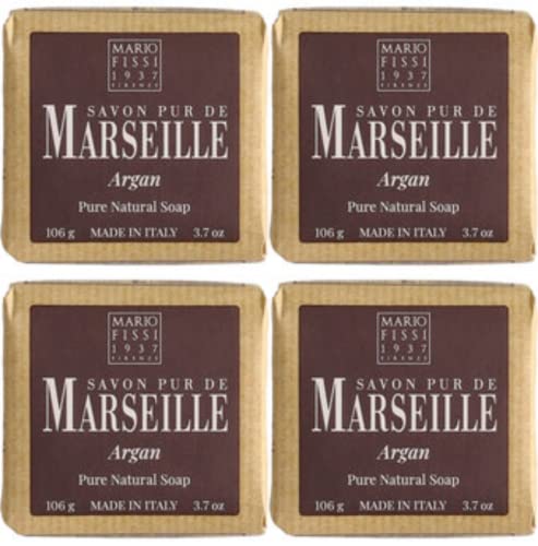 mario fissi Saponerie Set of 4 Pure Natural Marseille Soaps Argan 3.7oz 106gr image 3