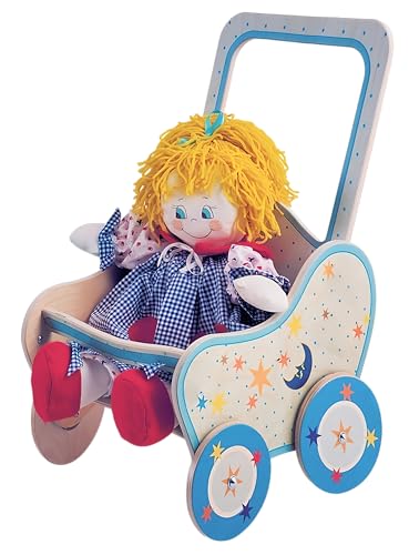 Poussette poupée en bois Dida Luna, le cadeau idéal pour 2 à 4 ans