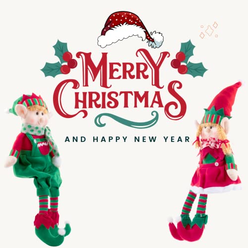 Elf Plush Christmas Stuffed Dolls, Set Of 2 - 18" Boy And Girl Elves Holiday Cute Plush Shelf Toys - Fun Kids Buddy Holiday Decorations, Christmas Holiday Party Festive Decor And Gift Exchange #TOP3