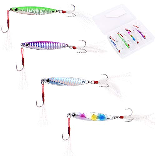 メタルジグ ルアー セット ジグセット メタルバイブレーション ハードルアー 海釣りルアー 鉄板バイブ 遠投 ただ巻き シーバス バス釣り 青物 ケース付き (14g) 7枚目