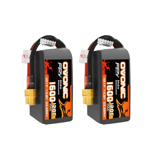 OVONIC 4S 1600mAh Lipo Battery 14.8V 120C Battery with XT60 Plug for RC Car Truck RC Vehicles Boat