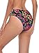 RELLECIGA Women's Black-Fuchsia Floral High Cut High Waisted Bikini Bottom Size Medium