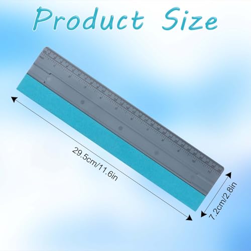 Image of Felt Squeegee, 1Pcs 12 Inch Vinyl Squeegee Tool Wallpaper Tools Window Tint Squeegees, Universal with 30CM Scale Ruler for Car Wallpaper Wrapping Smoothing Window Tint Film (Grey)