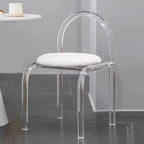 Lot de 4 chaises de salle à manger rembourrées en acrylique transparent et velours pour salle à manger et cuisine