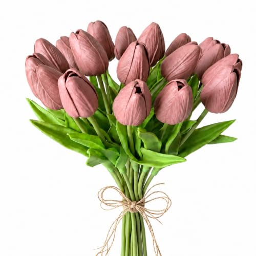 Image of Mandy's 20pcs Artificial Mauve Tulips