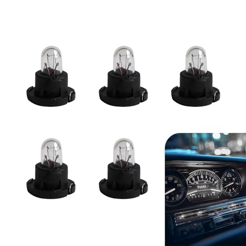 awlbed 5 PCS Car 14 V 1.12 W Dashboard Light Bulbs, Base Diameter 12 mm Durable T5 Small Bulbs, Car Light Bulb Replacement Parts, Universal for Car and Motorcycle Dashboard Lights (White #DB1401)