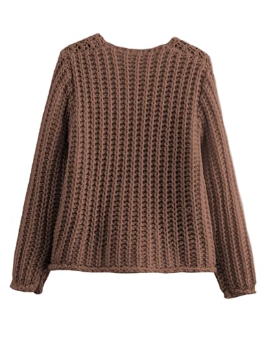 Zhiyouni Women's Cropped Cardigan Sweater Long Sleeves Button Down Chunky Knitted Coat2