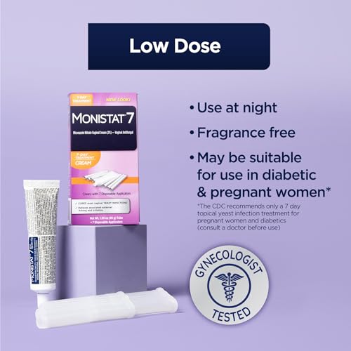 monistat 7-day yeast infection treatment for women miconazole cream 45g tube amp 7 applicators for relief of mild vaginal itching
