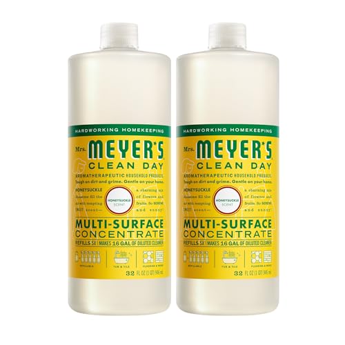 MRS. MEYER'S CLEAN DAY Multi-Surface Everyday Concentrate, Honeysuckle Scent, 32 Fl Oz Bottle - 2...