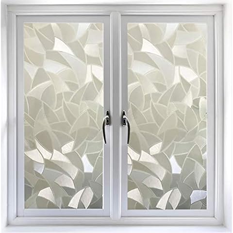 VSUDO 17.7" x 78.7" No Glue Static Cling Privacy Window Film, Cullet Pattern Home Decor Window Tint Sticker (9.69 sq. ft) Cover