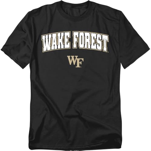 LOGOVISION Wake Forest University Arch Logo Unisex Adult T Shirt Black Large
