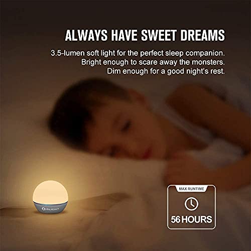 Olight Obulb 55 Lumens 4-Mode Orb Light Night Lights Mcc Rechargeable Bedside Lamp With Magnetic Bottom For Home Decor, Nursery, Camping, Hiking(Grey) #TOP5