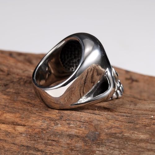 Stainless Steel Men's Cool Skull Head Solid Ring Punk4