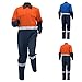 Cambkatl Men's Work Coverall Color Block Overalls High Visibility Mechanics Coveralls Workwear Jumpsuit with Multi Pockets