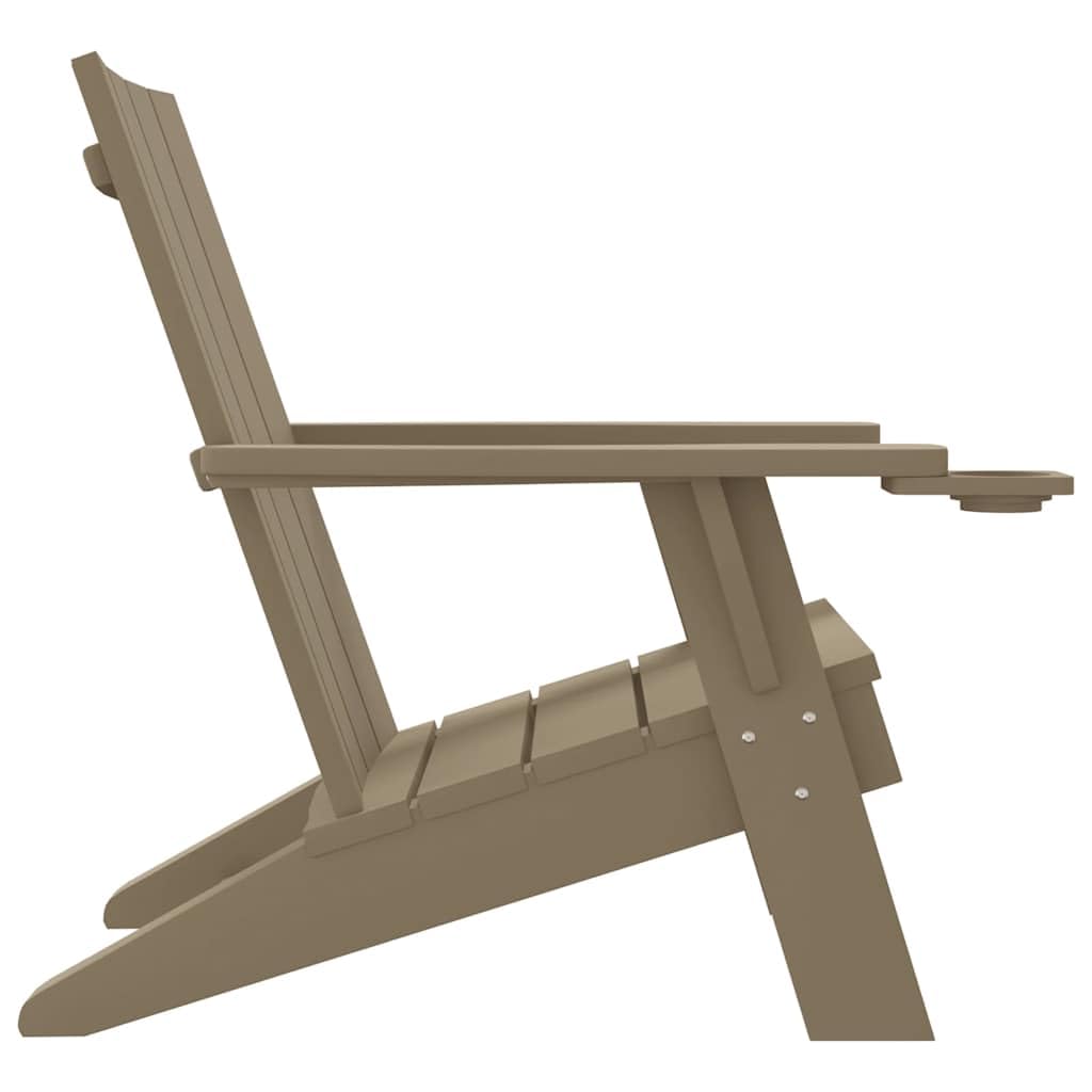 Adirondack krzesło ogrodowe z polipropylenu, 75 x 88,5 x 89,5 cm, z uchwytem na kubek, ergonomiczne, odporne na warunki atmosferyczne, można układać w stos, idealne na taras, balkon, do ogrodu