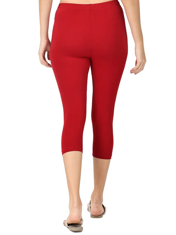 Image of Robinbosky Premium Stretchable Cotton Capri Legging for Women | Suitable for Formal wear & Casual wear | High-End Elastic Makes. The Leggings Squat Proof and Durable for Travel, Yoga, & Workout.