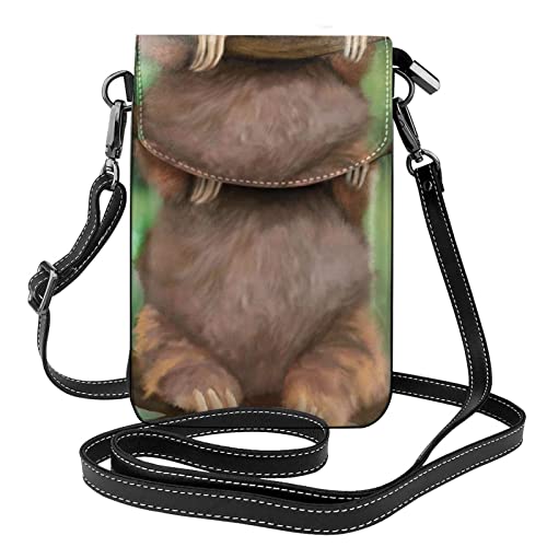 Petit sac à main pour téléphone portable Baby Sloth avec bandoulière et portefeuille femme