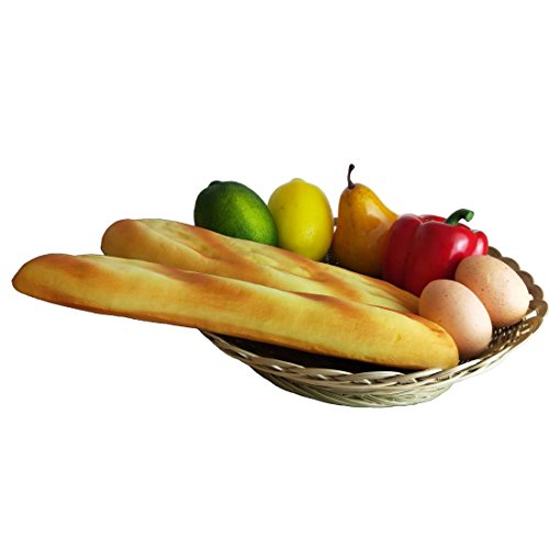 Lorigun 2PCS Artificial Fake Bread Pu Material Baguettes Realistic Faux Food, Imitation French Bread Fake Food for Decoration, Bread Model Kitchen Décor Food Toys Photography Prop