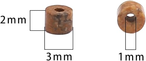 Miniatura 2 de Cuentas espaciadoras de jaspe marrón natural, cuentas planas, redondas, sueltas, para hacer joyas, 0.118 in x 0.079 in, 15.0 in