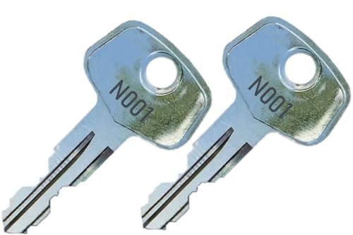 2 Thule N001 Replacement Keys - Roof Racks, Rails, Cargo Box, Carriers, Crossbars, Haulers, Bags (Codes N001-N250 or N001R-N250R) Better Than OEM!