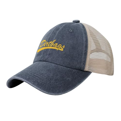 Long Beach State Dirtbags Baseball Cap Sport Vintage Washed Mesh Baseball Cap Navy Blue