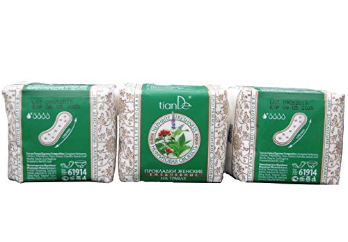 Sanitarias Femininas"Frescura de Jade" a Base de Hierbas, Salud Femenina: Protección Diaria. tianDe 61914, Paquete de Ahorro - 3x20 Un Cover