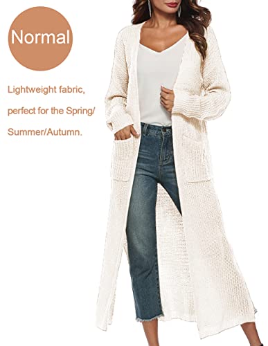 Womens Casual Long Sleeve Split Open Cardigan Knit Long Cardigan Sweaters with Pockets Fall Fashion 20242
