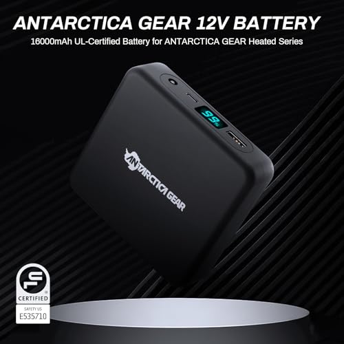 Antarctica Gear Heated Sleeping Bag, 5pcs Heating Areas Sleeping Bags with 16000mAh 12V Battery Pack, 3 Adjustable Heating Levels Cold Weather Sleeping Bag for All Season Hiking & Camping