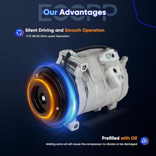 Image of AC Compressor for Chrysler 300 for Dodge Charger Challenger 3.5L 2007-2010 | for Chrysler Pacifica V6 4.0L 2007-2008 Fast Cooling A /C Compressor with Clutch