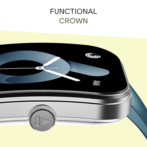 Image of boAt Wave Sigma 3 Curv Smartwatch with 2.01 inch (5.33 cm) Immersive Curved Display, Metallic Finish, Functional Crown, BT Calling, Sleep, Stress, Heart Rate & SpO2 Monitoring, SOS, IP68 (Cyan Blue)