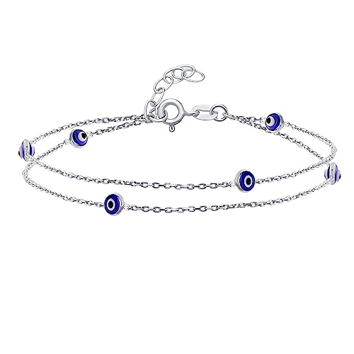 Bracelet de cheville en argent sterling .925 et amulette haut de gamme