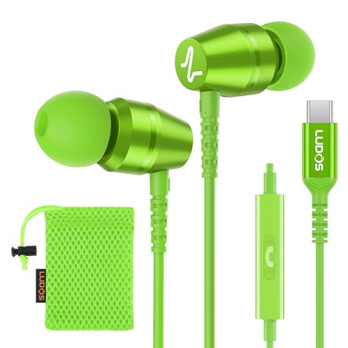 Image of LUDOS OMNITONE USB C Headphones for iPhone 17 16 15 Pro Max Plus Air iPad Pro, 5 Years Warranty, USB-C Earbuds for Samsung Galaxy S24 S23 Ultra S22 S21 FE S20 Z Flip 3 Fold 4, USB Type C Earphones