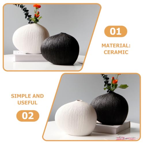 Vase en céramique blanc stable anti-chute pour bouquets