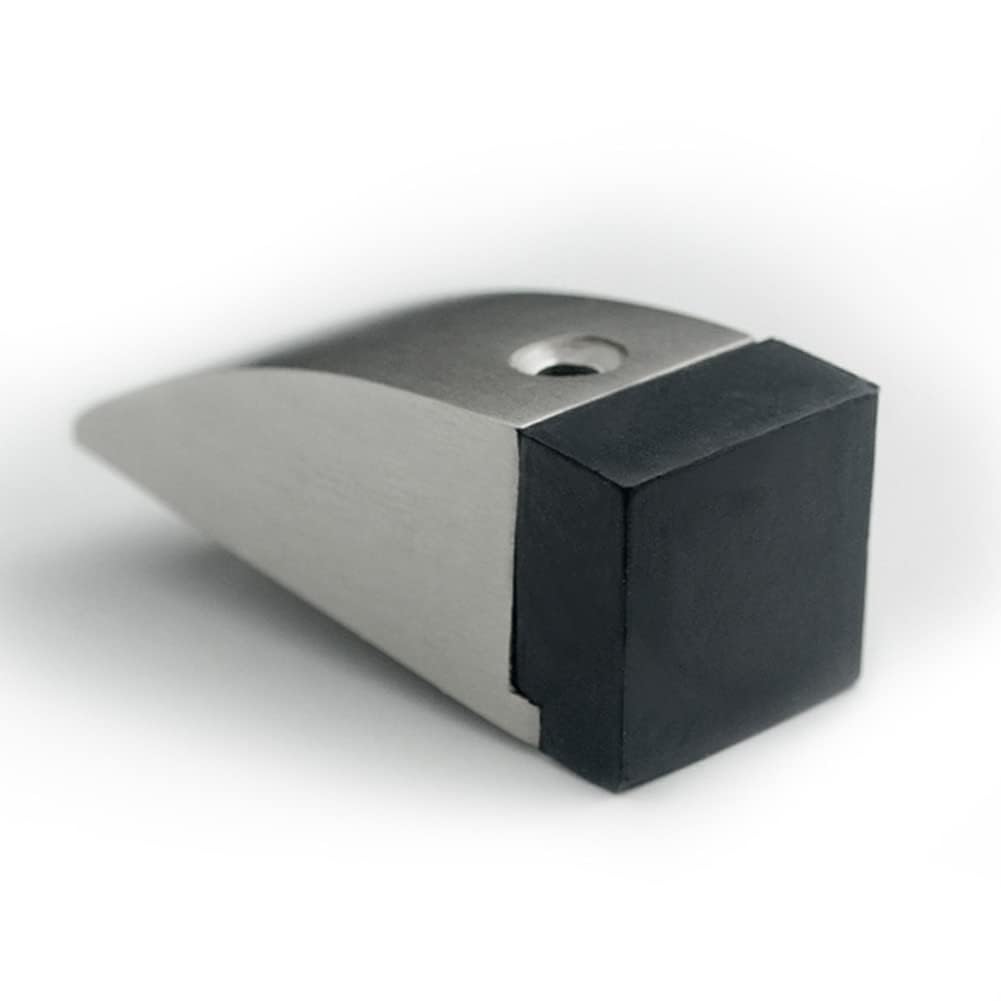topes puertas Topes de puerta Tope de puerta anticolisión Topes de puerta invisibles for el hogar Protector de pared cuña de puertas de goma trapezoidal magnetico(Stainless steel)