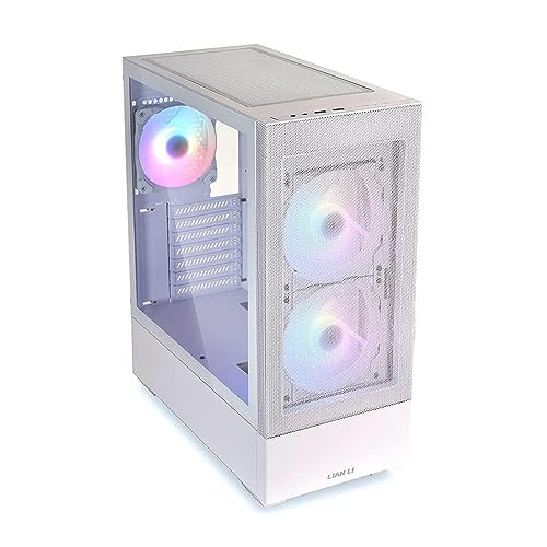 Image of Lian Li LANCOOL 205 MESH - White Tower Chassis Computer Case I Gaming Cabinet - Support ATX /M-ATX /Mini-ITX MBI Tempered Glass Steel Side Panel I 2 X 140mm ARGB Fan Front and 120mm ARGB Fan Rear