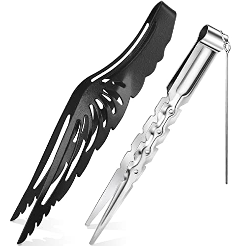 DFESKAH Shisha Zange Set, Inkl. 23cm Wing KohleZange und 21.5cm Tabakzange, Premium Wasserpfeife Zubehör (Schwarz) Cover